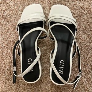 White strap flat sandals
